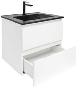 Kúpeľňová skrinka s umývadlom SAT B-Way 59x50x45 cm biela lesk BWAY260WU4B2B