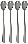 Latté lyžičky so srdiečkom sivé 4 ks set – Love Cutlery - 116627