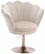 LuxuryForm DESIGN Kreslo FREY VELUR na zlatom tanieri - latte