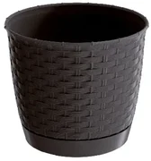 květináč RATOLLA ROUND 22 v.19,5cm,4,2l,HN tm. (440U) s miskou, 22 cm