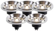 Sada 5 LED žiaroviek AR111 GU10 12W 2000K-3000K stmievateľné do teplého svetla