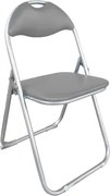 Skladacia stolička Loren, šedá ekokoža%