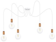 Luster na lanku MIROS 5xE27/60W/230V pavúk biela/medená