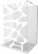 Mexen Kioto, priechodná sprchová zástena 100 x 200 cm, 8mm sklo číre/biely vzor, 2x chrómová stabilizačná rozpera, 800-100-002-01-97