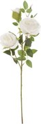 Umelá kvetina Ruža s púčikom 65 cm, biela%
