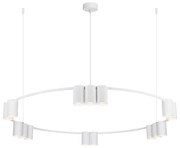 Závesné svietidlo Genesis, 15x biele kovové tienidlo, o