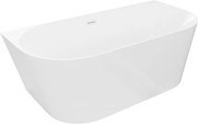 Mexen Oval Slim voľne stojaca vaňa pri stene 170 x 80 cm, biela, biely prepad - 52661708000-20