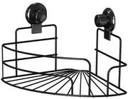 Rohová kúpeľňová polica, čierna