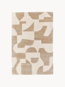 Ručne tuftovaný vlnený koberec's reliéfnou štruktúrou Corin