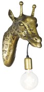 Vintage nástenná lampa mosadz - Zviera Žirafa