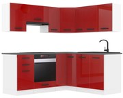 Kuchynská linka Belini Premium Full Version 380 cm červený lesk s pracovnou doskou SARAH
