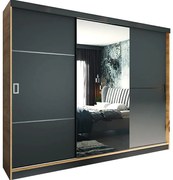 Skriňa Retro 200 2L craft / dvireka grafit