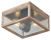 Priemyselné stropné svietidlo s drevenou potlačou IP44 2-Lights - Charlois
