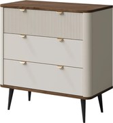 Zaoblená komoda so zásuvkami 90 cm Marly kašmír/orech