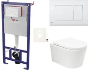 Závesný wc set SAT BREVIS do ľahkých stien / predstenová vírové splachování SIKOSSBRTOR20KECO