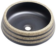 Sapho Sapho, PRIORI keramické umývadlo, priemer 41cm, 15cm, čierna/kameň, PI021