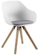 Biele/sivé čalúnené jedálenské stoličky v súprave s podrúčkami 2 ks Tina – Actona