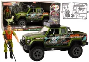 LEAN TOYS Terénne poľovnícke auto Dinosaurus, svetlá, zvuky - zelená