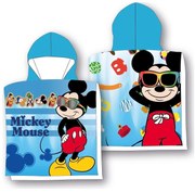 DETSKÝ BAVLNENÝ PONČO UTERÁK S KAPUCŇOU MICKEY 50X115 CM VZOROVANÁ