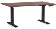 Výškovo nastaviteľný stôl OfficeTech D, 120 x 80 cm, čierna podnož, orech