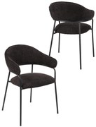 Jedálenská stolička s podrúčkami Bianca, čierna