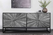 Luxusná komoda z masívu Manala Mango Teak šedá 177cm