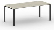 Rokovací kancelársky stôl PRIMO INFINITY, 200x90 cm, čierna podnož, dub prírodný