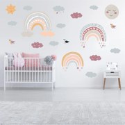 Samolepky na stenu - Dúhy v pastelových odtieňoch