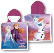 DETSKÝ BAVLNENÝ PONČO UTERÁK S KAPUCŇOU FROZEN 50X110 CM VZOROVANÁ