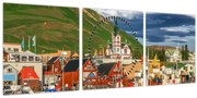 Obraz - Húsavík (s hodinami) (90x30 cm)