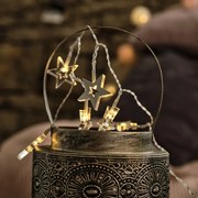 DECOLED LED světelný řetěz na baterie, 10 teple bílých diod, 1,5 m, akrylové hvězdičky