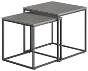 Dekorstudio Set 2ks kávových stolíkov - Betón / čierne nohy