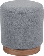 Taburet s úložným priestorom Ingrid, svetlo šedá štruktúrovaná látka%