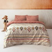 Bavlnené obliečky na jednolôžko v béžovo-tehlovej farbe 140x200 cm Felix – Mijolnir