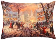 Vánoční dekorační polštář STARLIT 33x48 cm červený