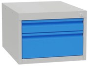 Závesný dielenský box na náradie KOVONA, 2 zásuvky, 350 x 480 x 610 mm