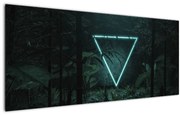 Obraz - Neónový trojuholník v jungli (120x50 cm)