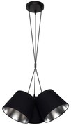 Luster na lanku ZOMA 3xE27/60W/260V čierna/lesklý chróm