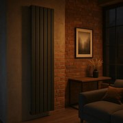 Gamma Gamma, vykurovacie teleso 452x1600mm, čierna matná, GMA-GRZE-L-ST-1600452-BK