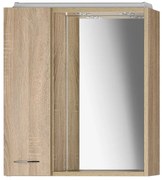 Aqualine Aqualine, ZOJA/KERAMIA FRESH galérka s LED osvetlením 60x60x14cm, ľavá,dub platin, 45027