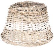 Ratanové tienidlo na lampu s bielym pruhom - Ø 23 * 16 cm / E27