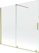 Mexen Velar vaňová zástena dvojkrídlová Posuvný 180 x 150 cm, Priehľadné, zlatý kefovaný - 896-180-000-01-55