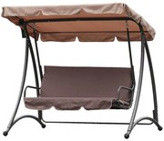 Záhradná hojdačka hnedá s vankúšom