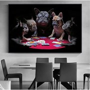 Plátený obraz Bulldog Poker, 60 x 90 cm