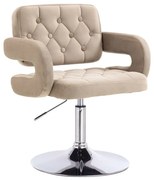 LuxuryForm DESIGN Kreslo ADRIA VELUR na striebornom tanieri - latte