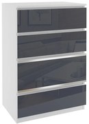 Komoda 26 Belini biely / šedý BH KOM1/2/W/W/4S/0