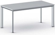 Rokovací kancelársky stôl PRIMO INVITATION, 160x80 cm, sivostrieborná podnož, sivá