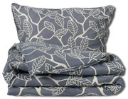 Matex Saténové povlečení Zlaté listí , 140 x 200cm, 70 x 90 cm