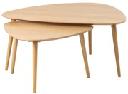Konferenčné stolíky v súprave 2 ks v dekore duba v prírodnej farbe 70x100 cm Adda – Unique Furniture