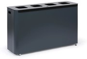 Alda Odpadkový kôš na triedený odpad, 4 x 60 l, lakovaný sivý